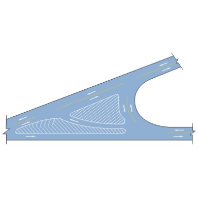 Y型路口导流线标志